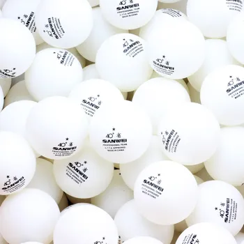 100 loptičiek SANWEI stolný tenis gule 1-hviezdičkový švy plastové 40+ ABS nový materiál poly ping pong loptičku tenis de mesa
