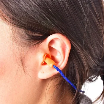 100 Párov Šnúrový Ušné Sviečky Opakovane Silikónové chrániče sluchu Spánku Potlačením Hluku pre Ochranu Sluchu