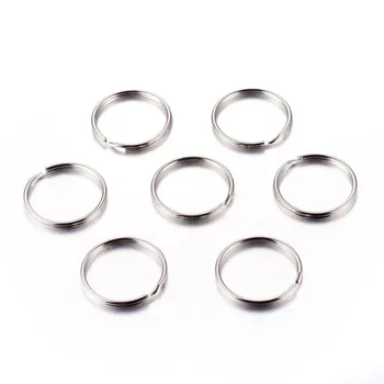 1000 ks Železa Split Tlačidlo Krúžky Platinum Krúžok pre Šperky, Takže DIY 15 mm 20 mm 25 mm 30 mm,o 2 mm hrubé