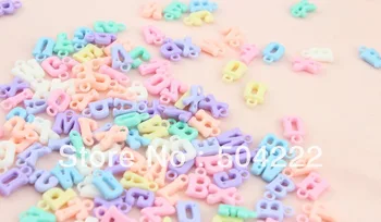 1000pcs rôznych pastelových farieb 12mm živice, akrylové plastové sladké drobné čísla, abecedy tlačidlá korálky čaro