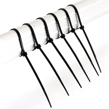 1000Pcs/Set Nylon Plastové Self-locking Kábel Zips Kravatu 2.5*100/150/200 mm Black Siete Drôt