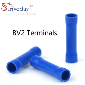 1000pcs / veľa vysoko kvalitné Modrá BV2 double line Rúrkové predizolované terminálu Rúrkové stredne rozvody Studenej Terminálov