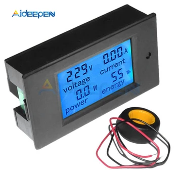 100A 80-260V Digital AC Napätie Metrov Power Energy Analógový Voltmeter Ammeter Watt Aktuálne Zosilňovačov Volt na Meter Panel LCD Monitor