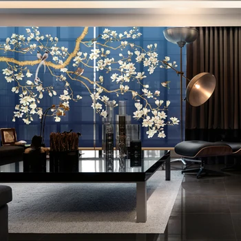 100cmx200cm Prispôsobiteľné Textílie obrazovke Zavesenie záclony odrezať vstup Soft cut off Obývacia izba Xuan Guan Guan Ping Valček