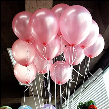 100ks 10 inch narodeninové balóny шарики Latexové balóny Zlato pink Pearl Svadobné Party balón Baby sprcha deti hračky vzduchu balónikov