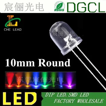 100ks 10 mm Led diódy červená/zelená/modrá/žltá/biela/teplá biela/oranžová/ružová rozptýleného Kolo led 10 mm DIP LED vody jasné svetlo LED dióda