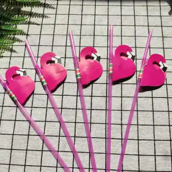 100KS 3D Plameniaky Ružové Jungle Papier Slamky na Pitie Lete bazén Slamy Narodeniny, Svadobné Dekorácie Dospelých Flamingo Slamky