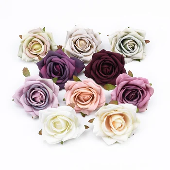 100ks Dekoratívne kvety, vence umelé kvety pre svadobné Party domáce dekorácie diy darčeky box scrapbooking ruže hlavu