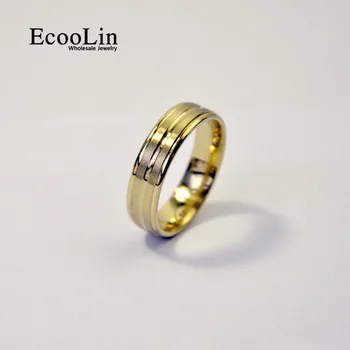 100ks EcooLin Značky Gold Silver Top Matné Pruhy Nehrdzavejúcej Ocele, Prstene Pre Ženy a Mužov Módne Šperky Veľa Väčšinu LR4037