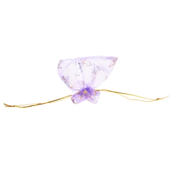 100ks Motýľ Šnúrkou Organza Svadobný Dar Šperky Candy Puzdro Tašky fialová