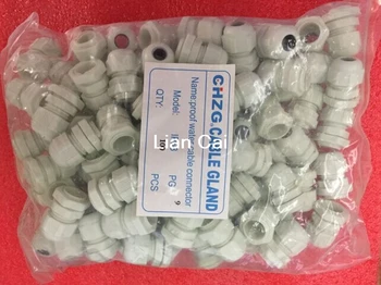 100ks PG9 vodeodolného nylonu Kábel Žľazy pre 4-8 mm kábel