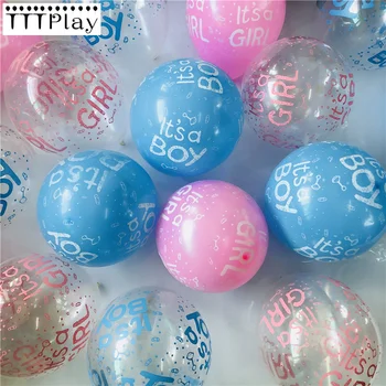 100ks/veľa 12inch Happy Birthday Dekorácie Balóny Jasné Modré, Ružové a Hélium Balóniky je To Chlapec, Dieťa 1. Narodeniny Latexové Balóny