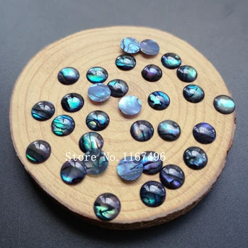 100ks/veľa 8MM Prírodné Kolo Cabochon Abalone perleť Shell MOP pre Šperky Kolo Blue pearl shell pre Falošné Nechty