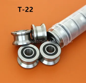 100ks/veľa ABEC-5 T22 8 mm V ploché groove kladka ložiská TU22 8x22.5x14.5x13.5 mm V groove navi wheel guľôčkové ložisko