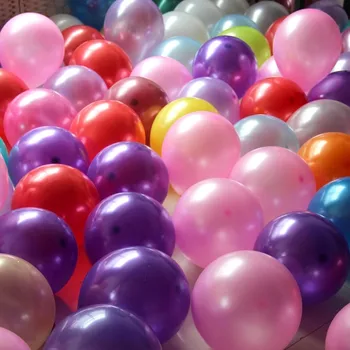 100ks / veľa Kovových balónikov Pearl Balóny svadobné balón Narodeniny glóbusy, ružové, modré, čierne zlato, striebro, balónikov 10 inch 2.2 g