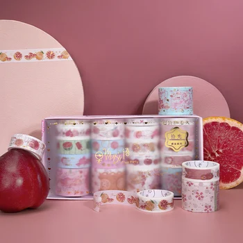 100KS/VEĽA ovocia srdce jazyk série čerstvé krásne dekoratívne gilding papierová maskovacia washi pásky