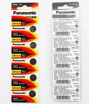 100ks/veľa Panasonic CR1216 DL1216 BR1216 Bunky Mince Lítiová gombíková Batéria 3V CR 1216 5034LC Pre Sledovať Elektronická Hračka na Diaľkové