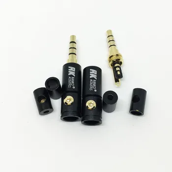 100KS Vysokej Kvality 3,5 mm Mužskej 4 Pólmi Stereo Audio Jack Konektor pre 2 4 6 mm, Kábel DIY Opravy Slúchadlá Adaptér