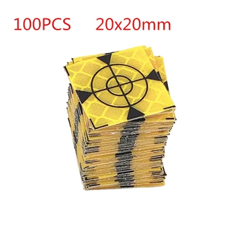 100KS Vysokej Kvality Nový Žltý Trojuholník Reflektor List pásky cieľ 20 30 40 50 60 mm Pre sokkia južnej nikon celkom stanice