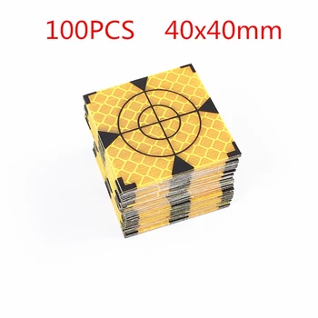100KS Vysokej Kvality Nový Žltý Trojuholník Reflektor List pásky cieľ 20 30 40 50 60 mm Pre sokkia južnej nikon celkom stanice