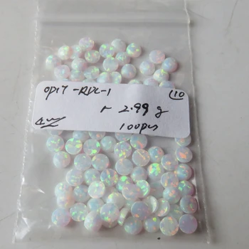 100pc /veľa 4 mm Syntetické Kolo Cabochon Fire Opal Kameň pre Piercing Šperkov Okrúhly Rez Opal pre DIY Šperky