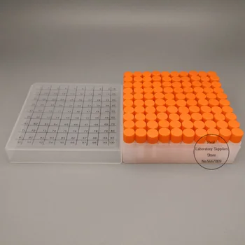 100pieces plastové 1.8 ml zmrazenie trubice + jeden kus 100 otvory plastové Zmrazenie trubice úložný box s číslo