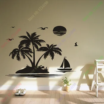 100x70cm samolepky na stenu domáce dekorácie obývacia izba vinylové nálepky na stenu nášivka vintage domov plagát detská izba coco tree beach