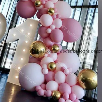 105pcs/Set Macaroon Balón Arch Auta 4D Zlato Konfety Latex Ballon Svadby, Narodeniny, Party, 1 Dieťa Sprcha Pozadie Dekor