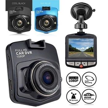 1080P Auta DVR Dash Fotoaparát Jazdy Záznamník Bezpečnostné Nočné Videnie Slučky Nahrávanie širokouhlý Full HD Auto Dashcam Registrátor Čierna