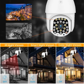 1080P PTZ Wifi IP Kamera, Vonkajšie 4X Digitálny Zoom Automatické Sledovanie 2MP Nočné Videnie Kamery Wiredless Vonkajší KAMEROVÝ Dohľad