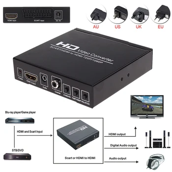 1080P Scart HDMI Konvertor Audio Video Adaptér HDMI SCART Pre HDTV Sky Box PS2 XBOX360 STB Pre Smartphone HD TELEVÍZOR DVD