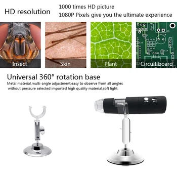 1080P WIFI Digitálny 1000x Lupa Mikroskop Fotoaparát na Android, ios iPhone iPad