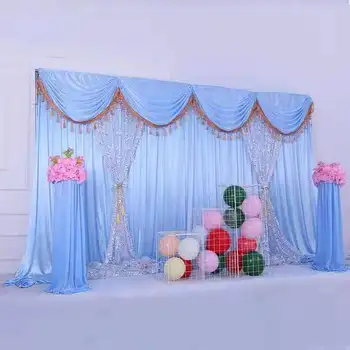 10ftx20ft Vlastnú svadbu pozadie opony Narodeniny podujatia, party dekor svadobné fáze pozadí Sequin hodváb prikryť dekorácie