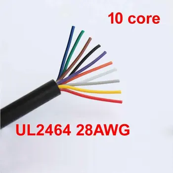 10m UL2464 28AWG 2 3 4 5 7 8 9 10core kábel pre Myš USB Klávesnica Drôt DIY PVC kábel Mäkké plášť line Kontrolu Drôt 28 AWG