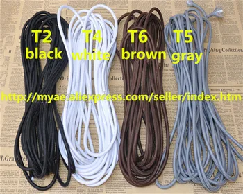 10m / veľa eters čiernej a bielej 2core 0.75mm2 Textilné Elektrických Drôtov Farba Pletená Drôt Textílie Pokryté Elektrický Napájací Kábel