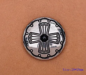 10pc 29MM Silver BLACK Perličiek Windwill Kríž Vyrytý DIY Plavidlá Sedlo Conchoes Skrutku Späť