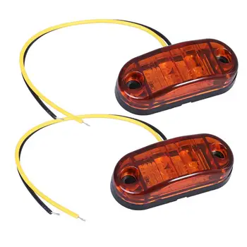 10pcs 2LED 9-30V Oválne LED prípojné Vozidlo, Vzdialenosť Svetlo Bočné Obrysové Svetlo (Žlté)