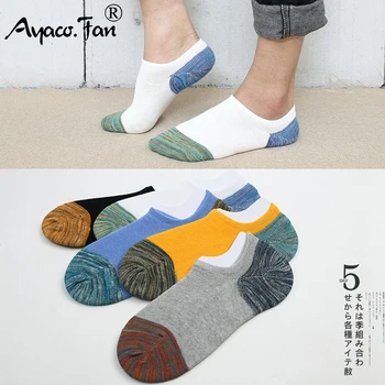 10pcs=5 Párov/Veľa Lete Mužov Bavlnené Ponožky pre Mužov Business Bežné Etnických Patchwork Krátke Ponožky Mužov Ponožky, Papuče Meias