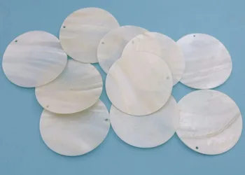 10pcs 60 mm okrúhle mince shell prírodná biela perleť šperky robiť