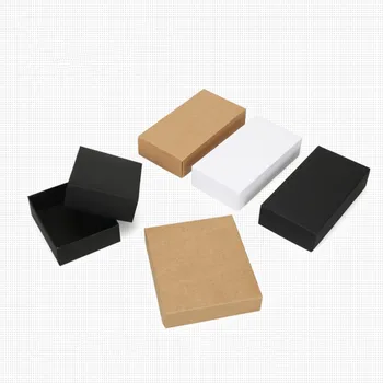 10pcs biely sulfátový papier darčekové Kartónu plavidlá Balenie box black Papierové Darčekové krabičky s vekom Darček obal, krabicu