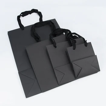 10pcs / Black karta papier taška darček nákupní taška dovolenku strany darček k narodeninám papier taška