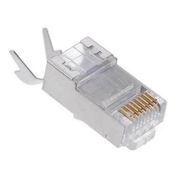 10Pcs Cat7 konektor RJ45 cat 7 crystal plug tienený FTP, RJ45 modulárny konektor 1.3 mm