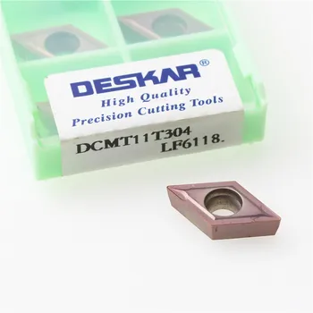 10PCS DESKAR DCMT11T304 LF6118 DCMT11T308 MV LF6118 DCMT070204 CNC sústruhu nástroj na sústruženie karbidu vložka pre nehrdzavejúcej ocele