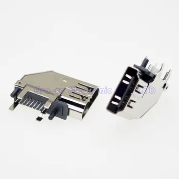 10pcs HDMI Konektor Samica Pätice TYPU 19P Strane Vertikálnej 4 Fix Nohy 90 stupňov DIP