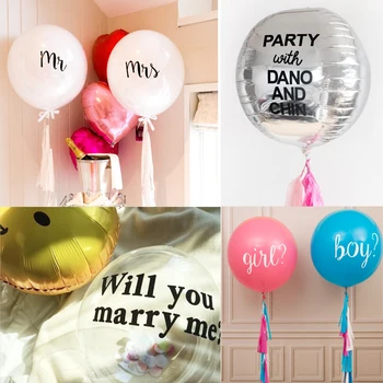 10pcs Individuálne prispôsobiť nálepky na 18 24 inch bublina balón Valentína baby sprcha narodeniny, Party, svadobná Výzdoba