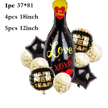 10pcs latex fóliové balóny, Konfety šťastný nový rok šťastné Vianočné ozdoby šampanské poháre piva, fľaše Strana dodávky
