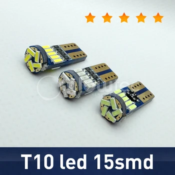 10pcs LED T10 canbus led W5W t10 Canbus led 15smd 3014 LED nonpolarity Svetlo Vonkajšie GLOWTEC