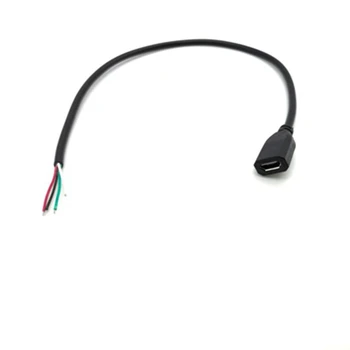 10pcs Micro USB 2.0 Žena Jack Android rozhranie 4 kolík 2 Kolík 4 Drôtu Údaje nabíjací Kábel Kábel Konektor DIY okolo 30 cm