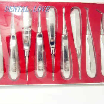 10Pcs Nehrdzavejúcej Ocele Zubné Ortodontická Root Výťah Vedúci Zakrivené Nástroj pen (Pero) Stomatológia Stomatológia Nástroj, Prístroj na Bielenie Zubov