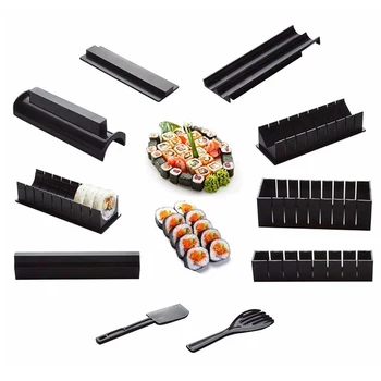 10Pcs Profesionálne Sushi Maker Nastaviť Ryža Roll Formy Kuchyňa DIY Tvorby Plesní Navi Nástroje Kuchyňa Jedálenský Nástroje